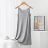 Vestido de Alça Modal de Verão Feminino Plus Size Saia Base Interna Camisola Fina Saia Vault Saia Longa Saia Evasê
