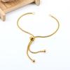 Nova Pulseira Quadrada de Pérola Push-Pull Dourado a Vácuo Acessórios de Joias Pulseira Elástica Pulseira Personalizada Ajustável em Estoque