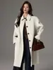 Novedad Otoño e Invierno Ropa Exterior de Cachemir Ropa Exterior de Lana Amplia Extendida 1801 Ropa Exterior de Cachemir Cuello Alto Suave 25 Años
