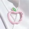 Chaveiro de Fivela de Primavera de Maçã Colorida de Pintura Liga Redonda Corrente de Celular Acessórios Artesanais DIY Acessórios Atacado