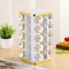 Estante Giratorio para Especias con Borde Dorado Acero Inoxidable Estante de Especias para Cocina Multicapa Estante para Pimienta y Especias Estante de Encimera