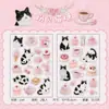 Yuxian Meow Disfruta del Dulce Momento Serie Pegatinas para Mascotas Lindas Mascotas Patrón Impermeable Libreta Tarjeta Trasera de Teléfono Móvil Pegatinas Decorativas