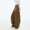 Jeans de Pierna Ancha de Tiro Alto Color Café Oscuro para Mujer, Corte Holgado, Adelgazantes, Pantalones Rectos con Caída, Pantalones de Longitud Completa