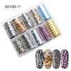 Conjunto de papel estrela para nail art transfronteiriço adesivos de unha flor de leopardo 4*100cm adesivos de unha laser coloridos