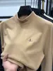 Camisa Base Derong com Fundo Escovado Masculina Gola Alta Meia Inverno Grossa Quente Veludo Dupla Face Moletom Camiseta Interna Masculina de Manga Longa