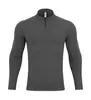 Nueva Camiseta Deportiva de Manga Larga con Media Cremallera para Hombre, Ropa para Correr y Fitness de Otoño e Invierno, Ropa para Entrenamiento Muscular, Top Casual