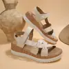 Sandalias de Playa Gruesas Cómodas Casuales para Mujer Tallas Grandes de Comercio Exterior, Velcro, Verano 2026, Talla Única para la Mayoría