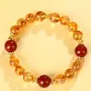 Pulseira de cristal amarelo em forma de pirâmide, cristal natural, multi-tesouro Pixiu cabaça, design original, popular entre mulheres em áreas cênicas, atacado