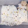 Pijama nuevo de algodón nube de tres piezas estudiante dulce lindo cachorro oso estudiante ropa para el hogar traje cárdigan