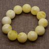 Pulseira de néctar branco puro de alta qualidade para homens e mulheres contas redondas pulseira de cera de abelha branca russa contas flores mel jogo de texto pulseira de âmbar