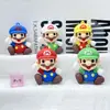 Llavero de Muñeco de Mario de Dibujos Animados Colgante Super Mario Colgante para Mochila Escolar Accesorios de Plástico Suave de PVC Caja Sorpresa Gashapon