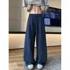 Pantalones deportivos de estilo americano con bordado pesado y dobladillo curvo para hombre, marca de moda, pantalones deportivos holgados de pierna ancha, pantalones casuales