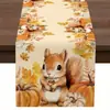 Decoración de Camino de Mesa de Otoño para Acción de Gracias Transfronteriza con Calabaza Impresa Decoración para Fiesta Navideña para Comedor y Sala de Estar