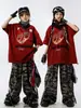 Ropa Urbana de Moda para Niños Hip-Hop Conjunto de Pantalones Cortos Camuflados de Manga Corta para Niños Atrevidos Atuendo de Pasarela para Niñas Hip-Hop