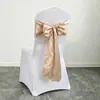 Funda de Respaldo de Silla con Flor y Decoración de Mariposa para Banquete de Boda, Bufanda de Seda Cinta de Satén, en Stock Venta al por Mayor