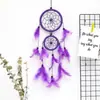 Apanhador de Sonhos de Anel Duplo Pena Joia Decoração de Parede Ornamento Pendurado Artesanal Decoração de Sala de Estar Pingente Presente Criativo