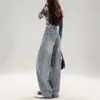 Jeans Rotos Retro Americanos para Mujer Primavera y Otoño 2025 Petite Rectos Sueltos Adelgazantes Tallas Grandes Pantalones de Pierna Ancha
