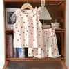 Conjunto de Camiseta Babydoll sin Mangas de Lunares para Niña de Verano, Conjunto de Dos Piezas Casual tipo Chaleco y Shorts Estilo Coreano, Envío Transfronterizo Disponible