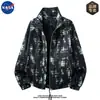 Jaqueta de Alta Qualidade Co-Branded NASA para Homens, Temporada de Primavera, Marca Trendy de Luxo, Caimento Solto, Casaco de Moda Estiloso Oversized