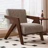 Silla Richard Nórdica de Madera Maciza Sillón Individual para Sala de Estar Silla de Ocio para Balcón Café Estilo Antiguo Silla Carbonizada