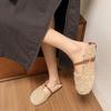 Mocasines Versátiles de Moda Zapatos de Algodón para Mujer, Slip-On de Suela Gruesa Mary Jane Peludos de Punta Cerrada Uso Bidireccional, Nuevos para Otoño e Invierno 2025