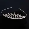 Moda Coreana Accesorios para el Cabello de Princesa Corona Simple Aro para el Cabello de Cumpleaños Tocado Aleación Pedrería Corona Pequeña para Niños
