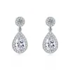 Estilo Europeu Mais Vendido Brincos de Tarraxa Moissanite Formato Gota d'Água para Mulheres Sentido de Design Brincos de Zircônia Brincos Pendentes Versáteis Ornamentos de Orelha de Prata Atacado
