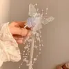 Super Hada Blanco Transparente Atrapador Inteligente de Borla de Mariposa Pinza para el Cabello Femenina Bosque Pinza para Doble Cola de Caballo Accesorios para el Cabello de Fotografía Tocado Novia