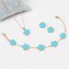 CDD Pulsera de ciruela trébol para mujer juego aretes populares collar pulsera comercio exterior transfronterizo fuente de fábrica tienda