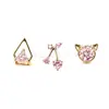 Aretes Serie Oro Rosa F136 Aleación de Titanio 2 Piezas G23 Titanio Rosca Interna Zirconia Studs Labret Aretes Joyería para Piercing