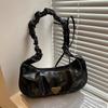 Bolso pequeño plisado superpopular de alto valor para mujer 2024 nueva moda bandolera versátil explosivo bolso de hombro/axila