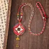Colar de joia brocado Song, pingente de colar de seda vermelha vintage brocado Song, adequado para uso diário com Hanfu de estilo antigo, acessório de brocado Song