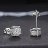 Pendientes de Piedra Blanca Microincrustados con Diamantes Completos Joker Joyería de Alta Gama Accesorios de Explosiones Transfronterizas para Mujer Suministro Directo de Fábrica