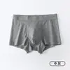 Cueca Boxer Masculina de Algodão Antibacteriano 10A, Para Todas as Estações, Absorvente de Umidade, Respirável, Sem Costura, Cintura com Logo, Tamanho Grande Boxer Quadrado