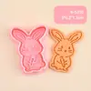 Serie de Conejos Cortador de Galletas 3D Realista DIY Diseño de Presión Tridimensional Molde para Galletas Fondant Material de Grado Alimenticio