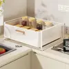 Estante de piso para horno de microondas de cocina, estante multifuncional de escritorio con cajones extraíbles en capas, estante de almacenamiento para encimera de horno