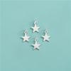 Colgante de estrella de cinco puntas de plata esterlina S925, liso y brillante, con cuentas de cristal y perlas, accesorios para pulsera.