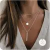 Collar de Moda Transfronterizo Europeo y Americano con Letras de 26 Letras en Capas Sencillo para Mujer, Accesorios de Apilamiento Multicapa de Nicho, Collar Versátil