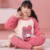 Pijama Infantil Meninos 2026 Novo Outono Inverno Fleece Coral Estilo Fino Crianças Maiores Flanela Inverno Meninas Conjunto Estilo Meninas