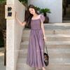 Vestido de Fada Elegante e de Alta Qualidade Estilo Francês Ls para Mulheres, Novo Modelo de Verão com Design que Afina a Cintura, Vestido Feminino Suave e Emagrecedor 61002
