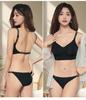 Conjunto de Sutiã e Calcinha Sexy, Sem Fio, Push-Up, Suporte Lateral, Respirável, Suporte Macio, Camisola, Costas Bonitas, Bojo Completo para Mulheres