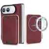 Adecuado para iPhone Duo: Funda de teléfono magnética 2 en 1 con ranuras para tarjetas, carga inalámbrica MagSafe y cubierta protectora de cuero