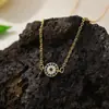Pingente Mão Estrela de Seis Pontas com Zircônia Banhado a Ouro 18K Colar de Aço Inoxidável Corrente da Clavícula Joias Transfronteiriças Europeias e Americanas Amazon