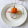 Novos Porta-guardanapos Criativos de Ação de Graças Abóbora Simulada Folha de Bordo Decoração de Mesa de Hotel Fivelas de Guardanapo Decoração de Outono