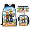 Mochila Escolar Estudiante Roblox Transfronteriza Estilo Coreano para Estudiantes de Primaria y Secundaria Mochila de Moda Trendy Estilo Ins Juego de Tres Piezas