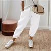 2025 Europa y Estados Unidos transfronterizo Amazon estación independiente pantalones de algodón y lino para mujer bolsillo pantalones casuales elásticos pantalones de mujer