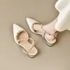 Sandalias de cuña con punta para mujer, nueva colección de verano 2026, sandalias de punta cerrada sin talón de moda con una estética de alta gama