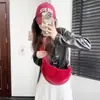 Nova Bolsa Cruzada Casual Japonesa e Coreana Outono e Inverno 2024 Cor Doce Moda Bolsa Bolinho Pelo Sintético de Vison Bolsa de Axila