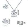 Set de Pendientes y Collar de Cobre Perla Brillante Planeta Brillante No se Desvanece para Mujer Lujo Ligero Gama Alta Joyería al por Mayor Transfronteriza
