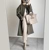 Nuevo Estilo Otoño/Invierno 2026 Lotte Ins Más Vendido Holgado Adelgazante Casual Simple Abrigo de Pierna Recta Abrigo de Color Sólido para Mujer